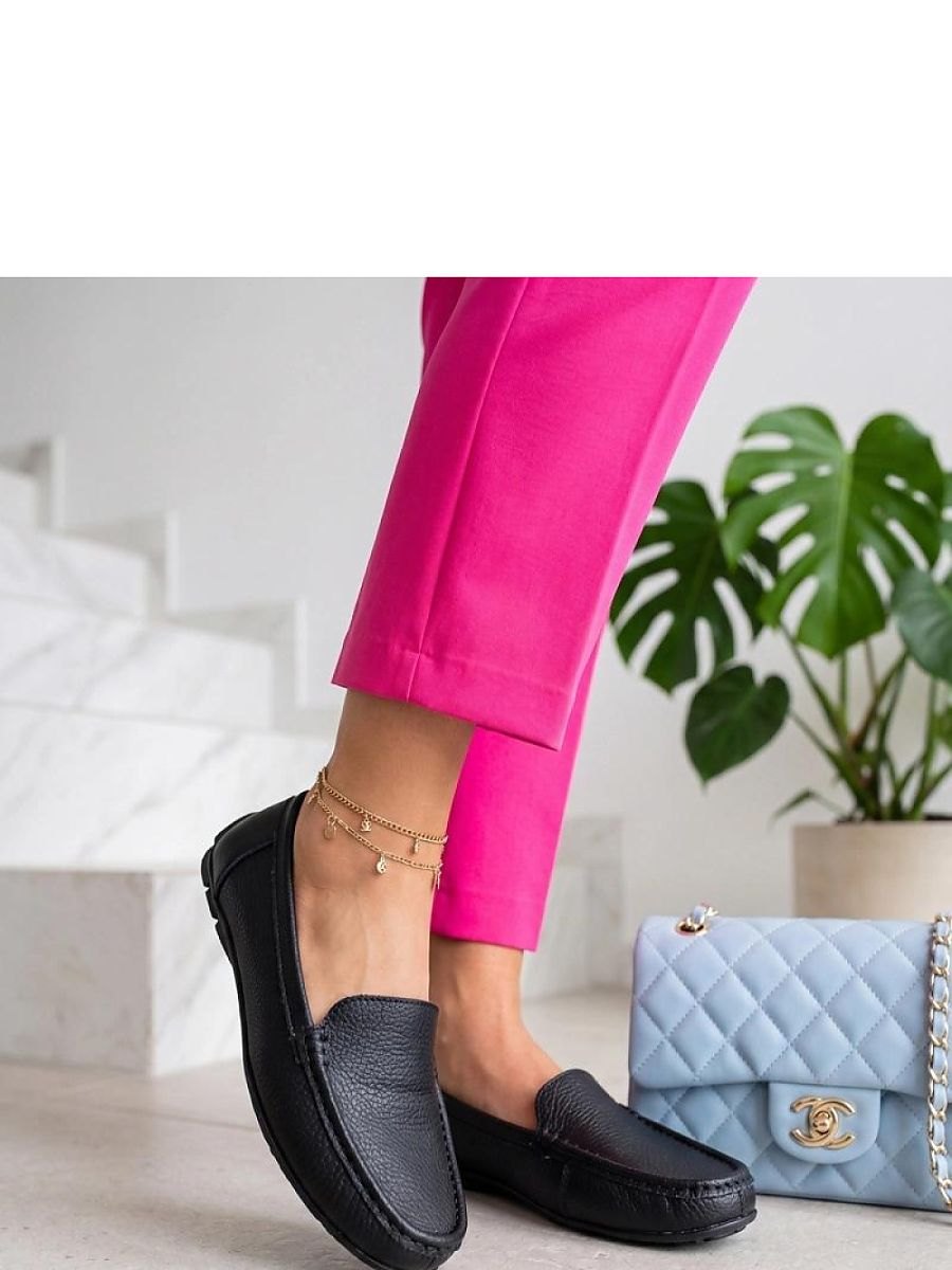 Solea leren mocassins zwart in Zwart